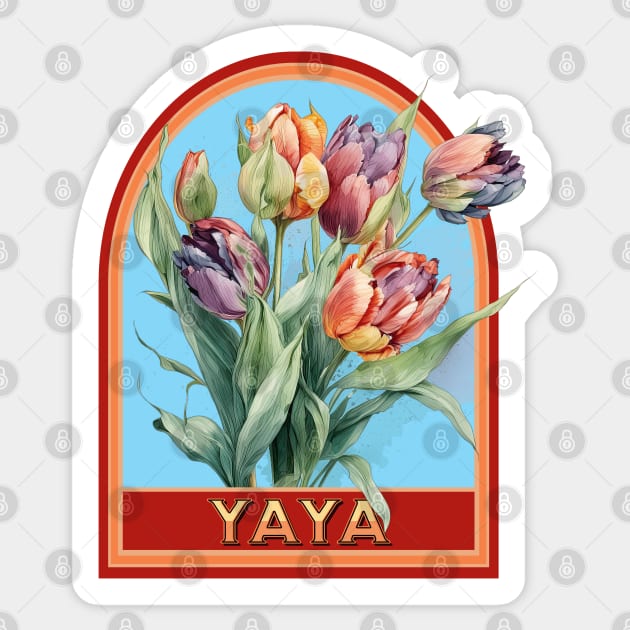 Yaya Vintage Floral Grandmother Sticker by HolidayBug